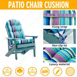 FILUXE Chair Pads, Seat/Back Patio Cushions - Waterproof Solid Tufted Pillow, Indoor/Outdoor Pads with Ties, Fade-Resistant & Seasonal All Weather Replacement (Gray, 1)