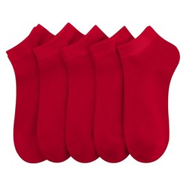 SERISIMPLE Women Viscose Bamboo Ankle Socks Low Cut Thin Sock Lightweight Pastal Color Soft Sock 5 Pairs (US, Alpha, Large, Regular, Regular, Red)
