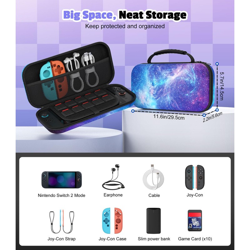 MoKo Switch2 ケース スイッチ2 ケース 第2世代保護カバー 収納バッグ 防塵 防汚 耐衝撃