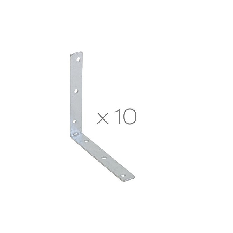 Dihl Pack of 10 Steel Corner Fixed Angle Brackets L