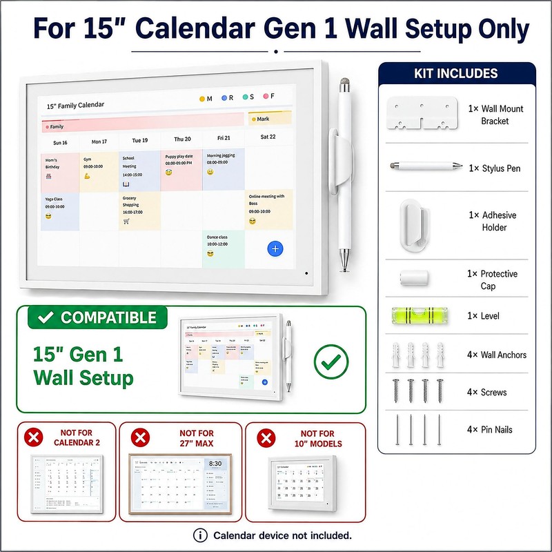 Wall Mount & Stylus Kit for Skylight 15" Calendar Gen