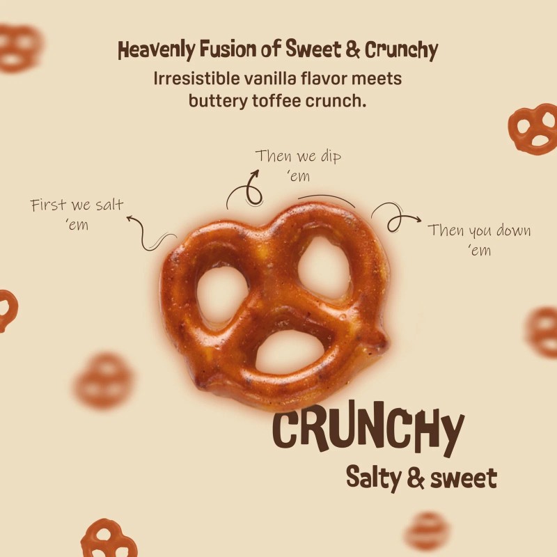 Austin Pretzel Company Vanilla Bean Pretzels 4 Ounce Sweet Crunch