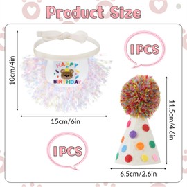 Cat Birthday Party Supplies, Cat Birthday Bandana Scarf and Party Hat,Cats Kitten Birthdays Decorations,Tassels Bib Scarf and Hat,Pet Birthdays Decorations Outfits