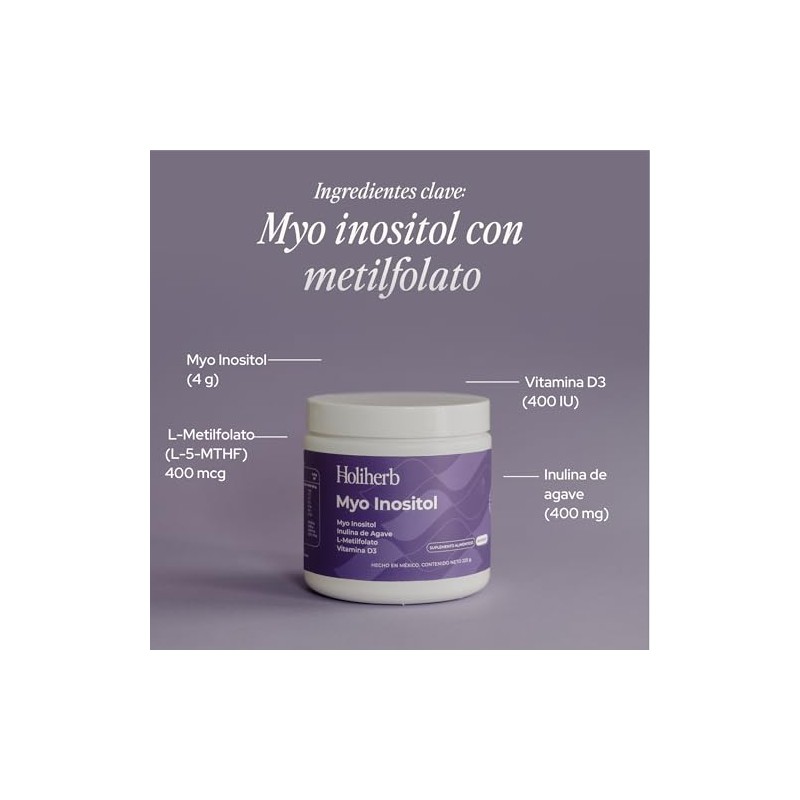 Holiherb - Myo Inositol (4g) + Metil Folato | Suplemento