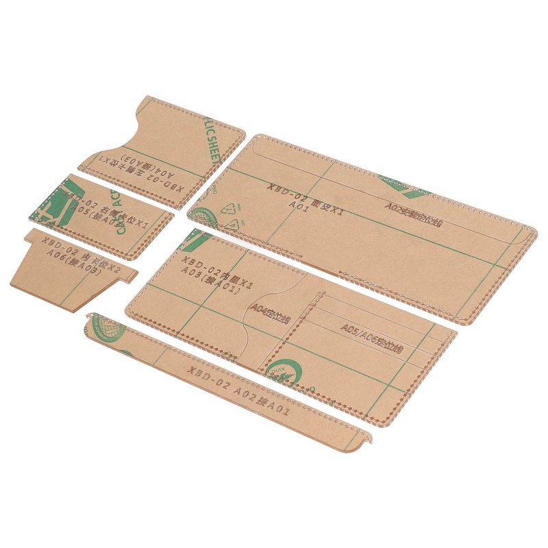 6PCS Acrylic Template DIY Wallet Pattern Handmade Making Mold Craft