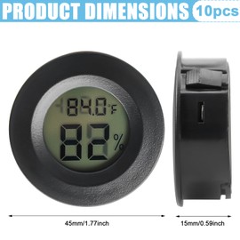 10 Stück Digital Thermometer Hygrometer: 2in1 LCD Digital Innen Thermometer, Innen-Außen Thermo-Hygrometer, Mini Luftfeuchtigkeitsmesser für Kühlschrank Gewächshaus Zuhause Büro