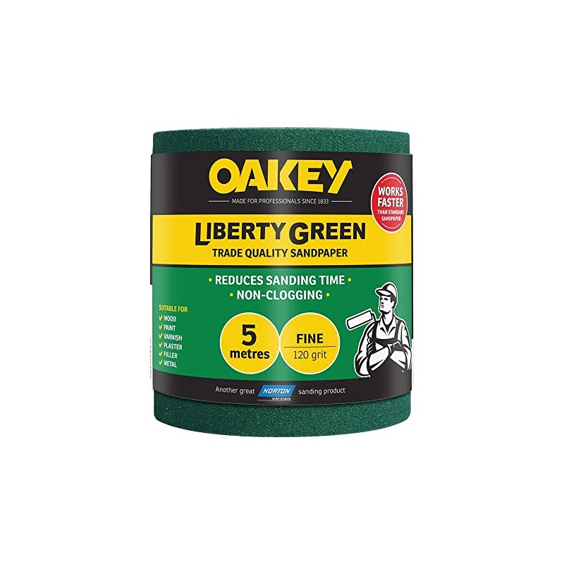 Liberty Green Sanding Roll 115mm x 5m Fine 120g