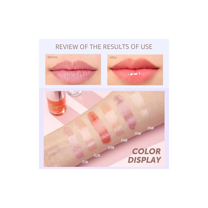 Aceite Labial, Brillo Labial Voluminizador, Cuidado de Los Labios,3