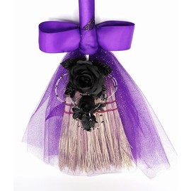 Wedding Ceremony Jumping The Broom Black and Purple