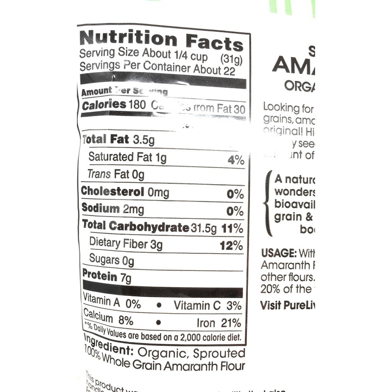 Pure Living Liv Organic Sprouted Amaranth Flour - 24 oz