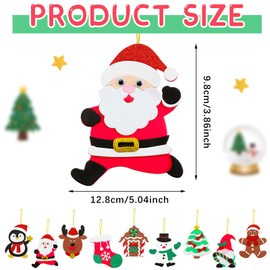 Suzile 27 Pack Christmas Crafts Glitter Foam Bulk Arts and Crafts Kit Xmas Tree Elk Santa Clause Snowman Gingerbread Man Penguin Socks Christmas DIY Ornament Kits for Party Favor Supplies Decoration
