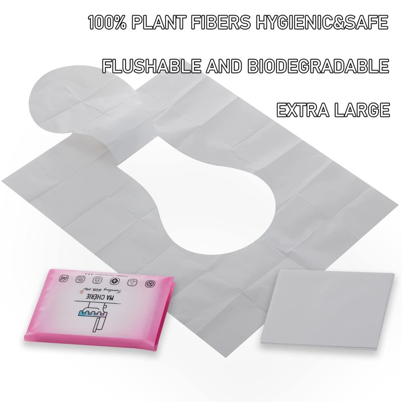 MA CHÉRIE Disposable Toilet Seat Cover 120 Pcs,Extra Large,Flushable,Travel and
