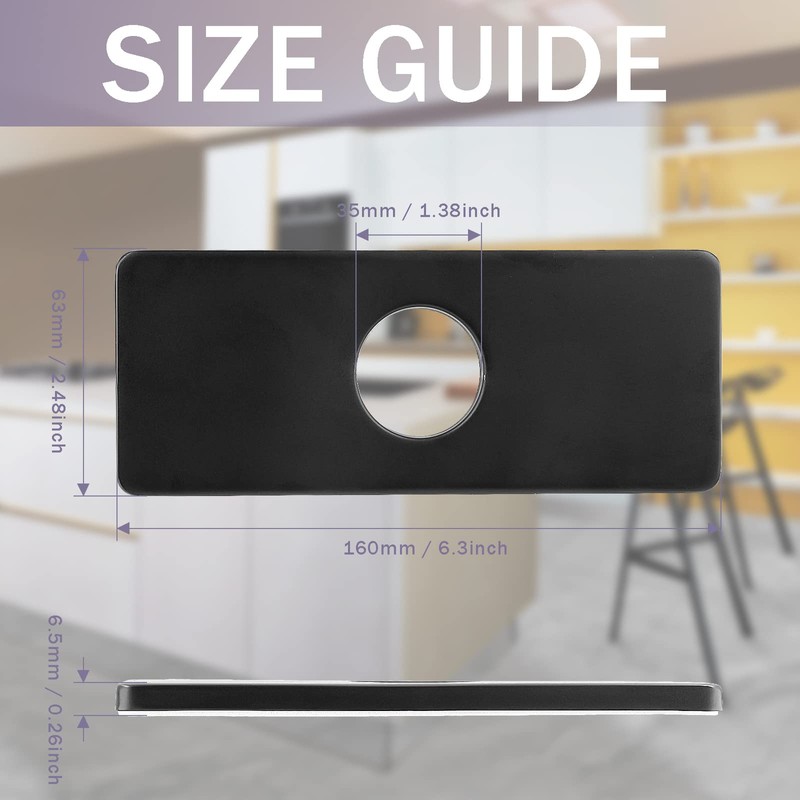 Litoexpe 6 Inch Sink Hole Cover Deck Plate for Bathroom