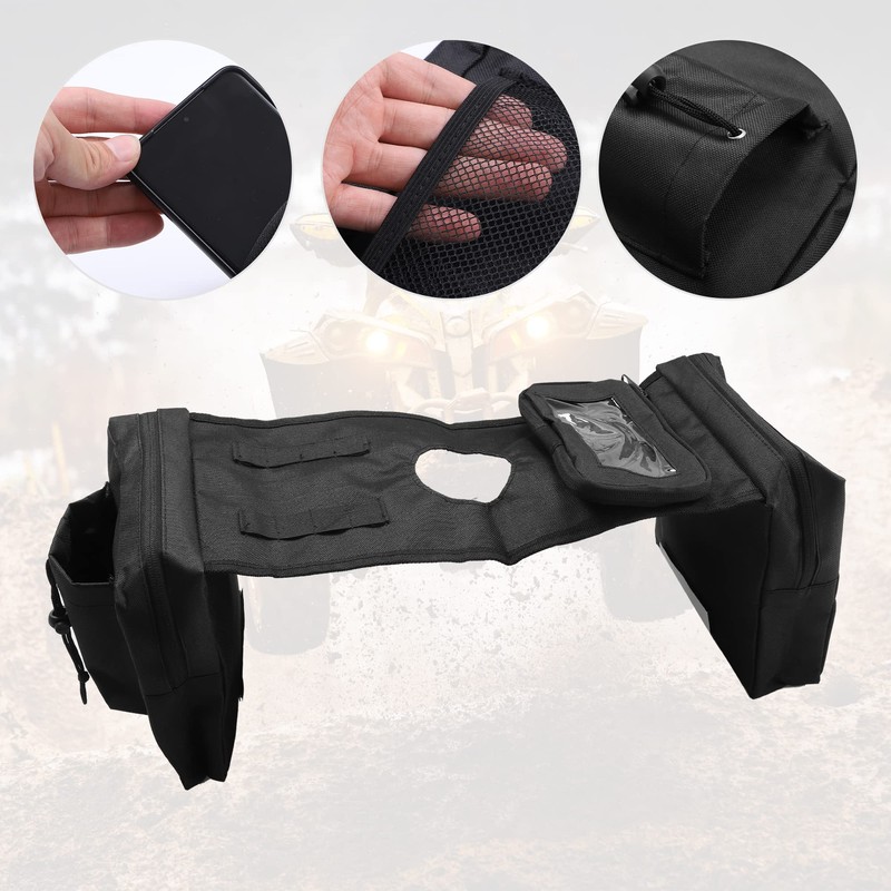 QUARKZMAN ATV Tank Saddle Storage Bag Phone Bag with Zip