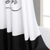 Le Bain Black Fabric White Printed Shower Curtain,Polyester Fabric Shower