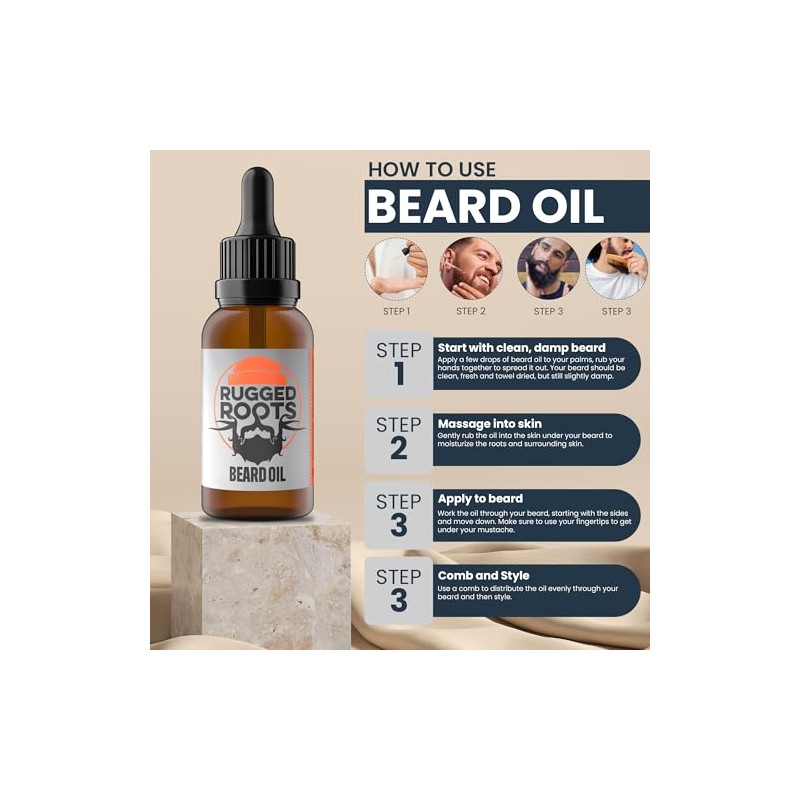 Beard Oil and Leave in Conditioner Softener, Promotes Healthy Beard