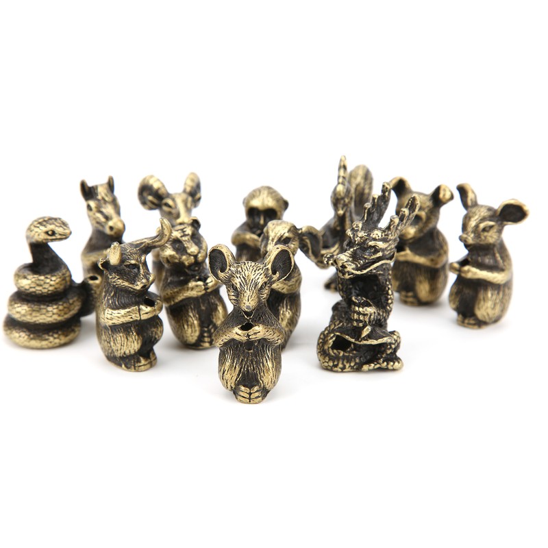 12Pcs Incense Holder Retro Zodiac Household Alloy Home Decoration for