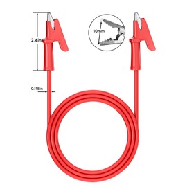 Cleqee Crocodile Clips Test Cable Two Ends Crocodile Cable, Pack of 10, 1 m