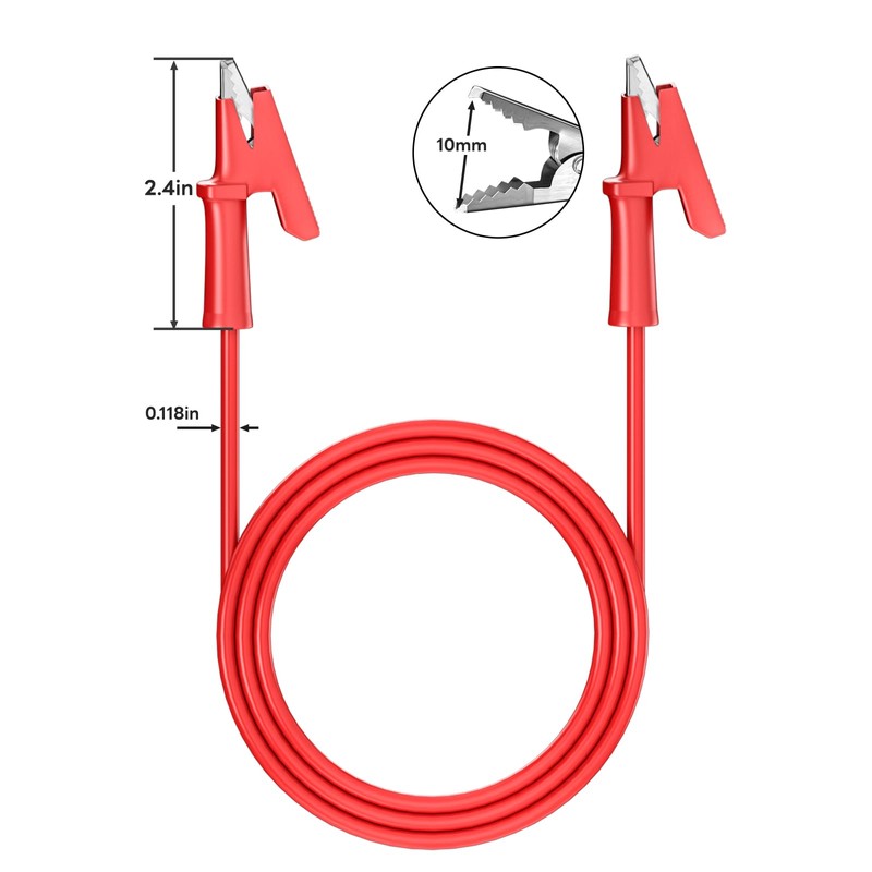 Cleqee Crocodile Clips Test Cable Two Ends Crocodile Cable, Pack