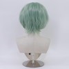 Cfalaicos 10 Inch Short Green Wig Men Layered for Halloween