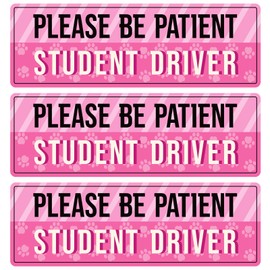 3pcs Student Driver Magnet for Car, Cute Dog Paw Print Student Driver Safety Signs Funny Removable Magnetic Bumper Stickers for Car Vehicles Bumper