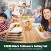 72-Piece Stainless Steel Black Silverware Set - CEKEE Flatware Kitchen