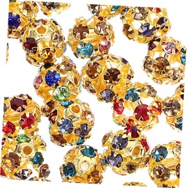COHEALI 90pcs Rhinestone Beads for Jewelry Making Spacer Beads for Necklaces and Bracelets Mixed Colors