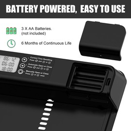 Piashow Automatic Chicken Flap Electric Chicken Flap Aluminium, IPX3 Waterproof Electric Chicken Flap with Large Display, Timer, Manual and Intelligent Pinch Protection for Chicken Coop Accessories