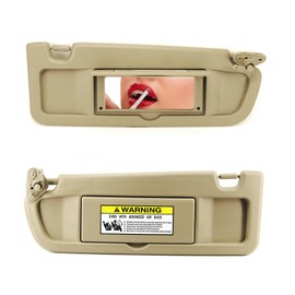 Moonlinks 2PCS Sun Visor Compatible with Honda Civic EX LX Sedan SI Coupe 2006 2007 2008 2009 2010 2011 Left & Right Driver Passenger Side Sun Visors Beige Replaces 83280-SNA-W01ZB, 83230-SNA-W01ZB