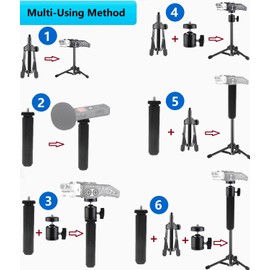 Portable Recorder Tripod Stand and Handle Grip kit Compatible with Zoom H1essential,H4n pro,H6,H1n,Q2n,H4essential,H6essential,H2n,H5 Handy Recorder and Tascam DR-40x, DR-05x, DR-07x Audio Recorder