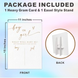 Gender Reveal Signature Voting Self-Standing Sign, Boy Or Girl - Minimalism Ivory - What Will Baby Be? Guess He Or She Game For Baby Shower Party, Party Favor & Decoration(11"X 15") -A07