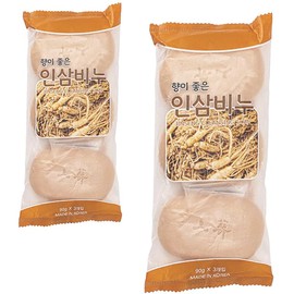 Ginseng Soap, Fragrant Ginseng Soap (3.2 oz (90 g) x 2 Bags, Carrot Soap, Korean Soap, Korean Soap, Korean Soap, Dirt, Drying, Rough, Rough Skin, Sensitive Skin, Makeup Remover, Dullness, Pores,