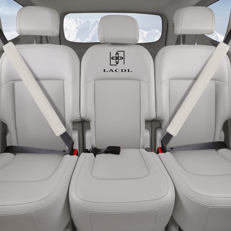 LACDL Extra Long Seatbelt Covers Super Soft Furry for Adults