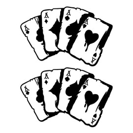 UEIOAVL Car Stickers, 2 Pieces Playing Cards Car Stickers, Universal Funny Waterproof Sticker Decoration for Cars Motorcycles (Black)