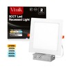 Vtuik 8 inch 2 Pack 18W Dimmable Square LED Can