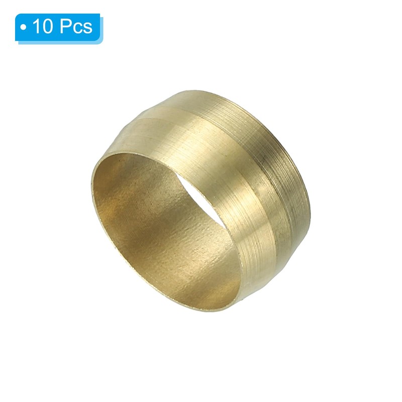 PATIKIL 14mm ID Brass Compression Sleeves, 10 Pieces Brass Compression