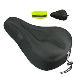 Geronmine Gel Bike Seat Cover Padded Bicycle Saddle Covers for Women & Men, Most Comfortable Exercise Bike Seat Cushion Cover, Soft for Spin Indoor Outdoor Cycling Class Mountain Stationary Bikes