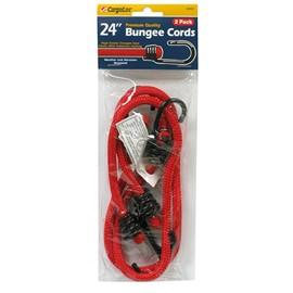 CargoLoc 62322 Bungee Cords with High Tensile Steel Hooks, 24-Inch, Red