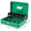 KYODOLED Locking Cash Box with Lock,Money Box with Cash Tray,Lock