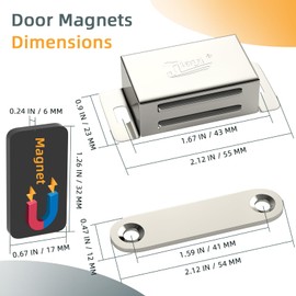 Magnetic Cabinet Magnet Closure Jiayi 6 Pack Drawer Magnetic Latch 30 lbs Cupboard Latch Magnet Cabinet Door Catch Heavy Duty Kitchen Cabinet Magnetic Catch Closet Door Magnetic Catch