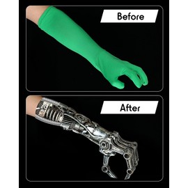 Akozon 2 Pieces Chromakey Green, Chromakey Green Screen Universal Invisible Effect Background Gloves for Photography, Photo, Video, Film, Post Production