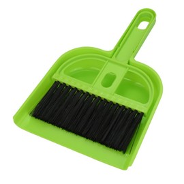 Pet Cage Broom Brush Dustpan Set - Small Cat Litter Sweeper for Pet Cage Clean and Car Keyboard Brush (Green)