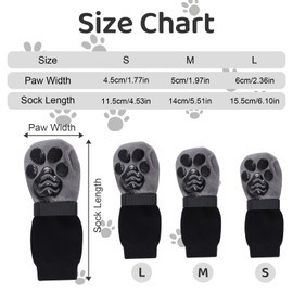 EOAMGO 3 Pairs Anti-slip Dog Socks Paws Stop Licking, Dog Paw Protectors, Dog Socks with Adjustable Straps, Dog Socks with Grips for Indoor Outdoor Wear (M)
