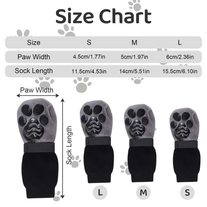 EOAMGO 3 Pairs Anti-slip Dog Socks Paws Stop Licking, Dog