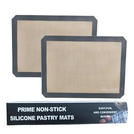 Home Crave, Silicone Baking Mat, Reusable Silicone Oven Baking Sheet, Heat Resistant Nonstick Food Safe Baking Mat for Cookie, Bread, Pastry. Pack of 2