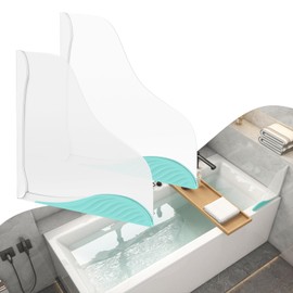 Fanslgeolsy Shower Splash Guard, Splash Guard for Bathtub, Shower Water Guard with Adjustable Silicone Base, Large Water Barrier, Frosted Acrylic & Silicone Base, for Tub, Sinks, Washbasin –11in×11in