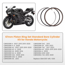 67mm Piston Ring Set for Honda CBR600RR CBR 600 RR RA 2007-2020, 13011-MFJ-D00
