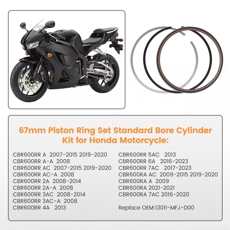 67mm Piston Ring Set for Honda CBR600RR CBR 600 RR