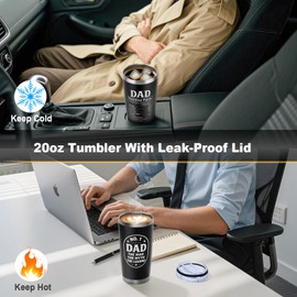 Birthday Gifts for Dad Gift Set with Back Scratcher Tumbler Novelty Socks Keyring Funny Gifts for Daddy Christmas Secret Santa Present Stocking Fillers Fathers Gifts for Dad from Daughter Son