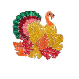 Thanksgiving Turkey Brooch Pins for Women Vintage Turkey Rhinestone Autumn Fall Turkey Maple Brooches Thanks Giving Holiday Jewelry Gift, Medium, Metal, cubic zirconia